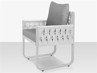 Source Outdoor Furniture Scorpio Aluminum Cushion Dining Arm Chair in White SCCLSF1026163WHT