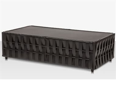 Source Outdoor Furniture Scorpio Aluminum 47''W x 24''D Rectangular Coffee Table in Black SCCLSF1026311BLK