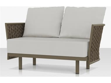 Source Outdoor Furniture Luxe Aluminum Cushion Loveseat in Pewter Tex Frame with Pewter Durarope SCCLSF1028102PEW