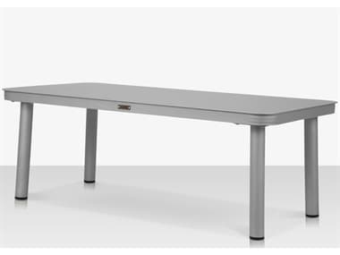 Source Outdoor Furniture Luxe Aluminum 47''W x 24''D Rectangular Coffee Table in Kessler Silver SCCLSF1028311SLV