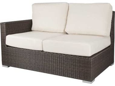 Source Outdoor Furniture Closeouts Lucaya Wicker Left Arm Loveseat in Espresso SCCLSF2012112ESP