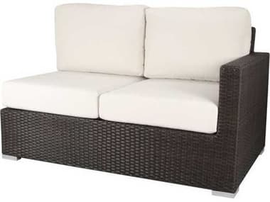 Source Outdoor Furniture Closeouts Lucaya Wicker Right Arm Loveseat in Espresso SCCLSF2012122ESP