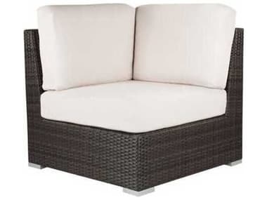 Source Outdoor Furniture Closeouts Lucaya Wicker Corner Square Lounge Chair in Espresso SCCLSF2012151ESP
