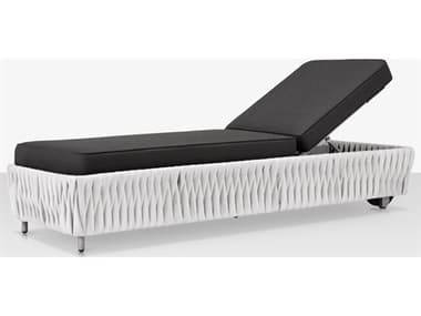 Source Outdoor Furniture Closeouts Aria Aluminum Cushion Chaise Lounge in White SCCLSF2028104WHT