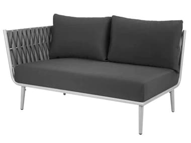 Source Outdoor Furniture Closeouts Aria Aluminum Cushion Left Arm Loveseat in Gray SCCLSF2028112GRY