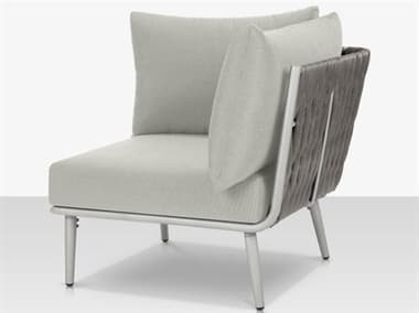 Source Outdoor Furniture Closeout Aria Aluminum Cushion Corner Lounge Chair in Gray SCCLSF2028151GRY