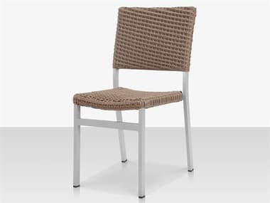 Source Outdoor Furniture Fiji Aluminum Wicker Stackable Dining Side Chair in California Sand SCCLSF2201162CAL