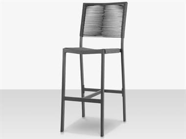 Source Outdoor Furniture Fiji Aluminum Rope Stackable Bar Side Chair in Charcoal Rope SCCLSF2201172CHR