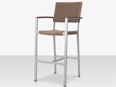 Source Outdoor Furniture Fiji Wicker Stackable Bar Arm Chair in California Sand SCCLSF2201173CAL