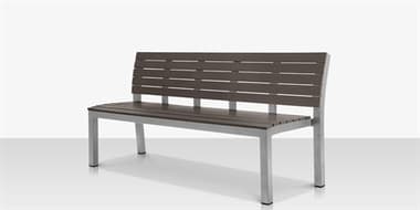 Source Outdoor Furniture Vienna Aluminum Stackable 6' Highback Bench in Kessler Silver Frame / Espresso Seat & Back SCCLSF2404186ESP