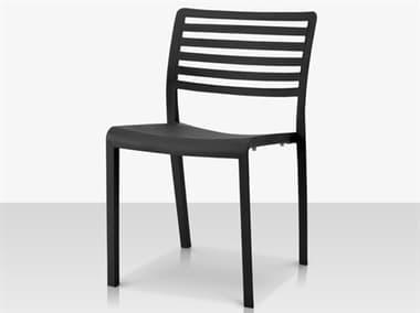 Source Outdoor Furniture Savannah Resin Stackable Dining Side Chair in Black SCCLSF2603162BLK
