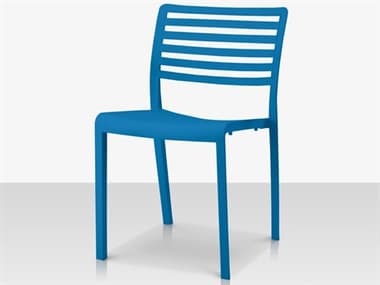 Source Outdoor Furniture Closeout Savannah Resin Stackable Dining Side Chair in Savannah Side Chair - Blue SCCLSF2603162BLU