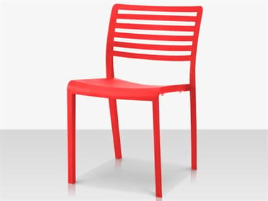 Source Outdoor Furniture Savannah Resin Stackable Dining Side Chair in Red SCCLSF2603162RED