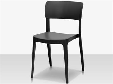 Source Outdoor Furniture Closeout Albany Resin Dining Side Chair in Black SCCLSF2607162BLK