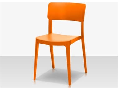 Source Outdoor Furniture Closeouts Albany Resin Stackable Dining Side Chair in Orange SCCLSF2607162ORG