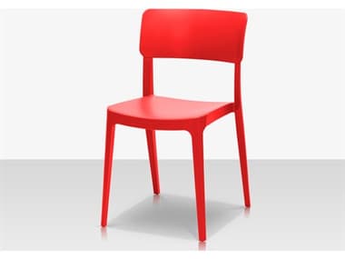 Source Outdoor Furniture Closeouts Albany Resin Stackable Dining Side Chair in Red SCCLSF2607162RED