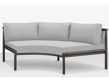 Source Outdoor Furniture Closeout Skye Aluminum Armless Sofa in Tex Gray Frame / Teal Durarope SCCLSF3303133TXGTGR