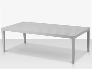Source Outdoor Furniture Closeout Skye Aluminum 48''W x 24''D Rectangular Coffee Table in Kessler Silver SCCLSF3303311KES