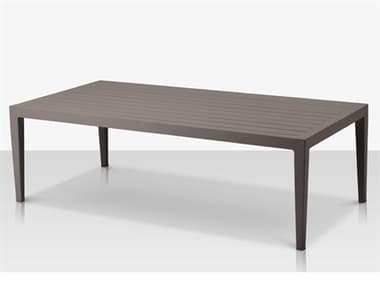 Source Outdoor Furniture Skye Aluminum 48''W x 24''D Rectangular Coffee Table in Tex Gray SCCLSF3303311TXG