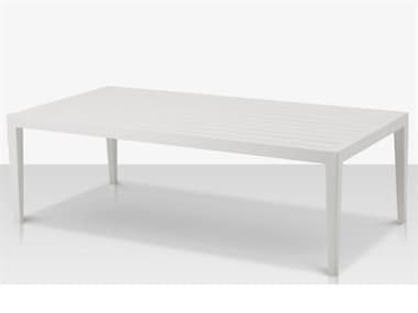Source Outdoor Furniture Skye Aluminum 48''W x 24''D Rectangular Coffee Table in Tex White SCCLSF3303311TXW