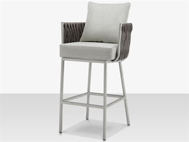 Source Outdoor Furniture Closeout Aria Aluminum Cushion Bar Stool in Gray SCPROMOSF2028173GRY