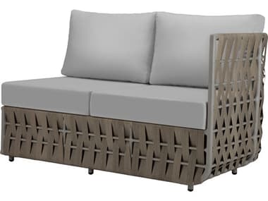 Source Outdoor Furniture Scorpio Quick Ship Aluminum Cushion Right Arm Stationary Patio Loveseat SCSF1026122QUICK