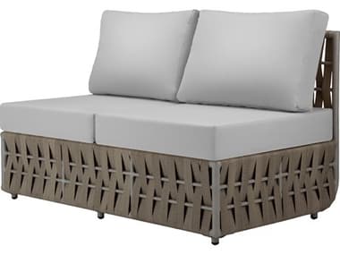 Source Outdoor Furniture Scorpio Quick Ship Aluminum Cushion Modular Loveseat SCSF1026132QUICK