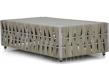 Source Outdoor Furniture Scorpio Quick Ship Aluminum 47''W x 24''D Rectangular Coffee Table SCSF1026311QUICK