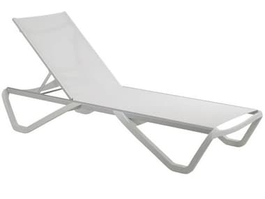 Source Outdoor Furniture Wave Aluminum Sling White Stackable Armless Chaise Lounge SCSF2038134WHTWHT