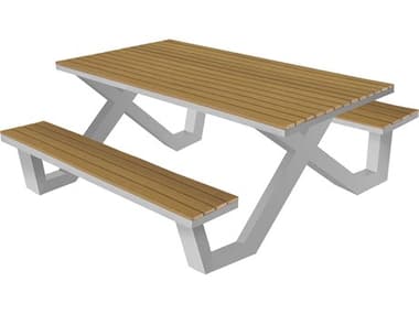 Source Outdoor Furniture Vienna Aluminum 6' Picnic Table SCSF2404364