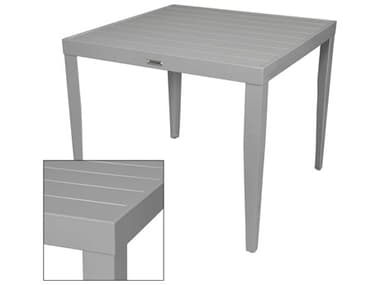 Source Outdoor Furniture South Beach Aluminum 32'' Wide Square Dining Table with Umbrella Hole SCSF3201305