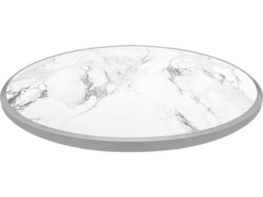 Source Outdoor Furniture Iconic Porcelain 38'' Wide Round Dining Table Top with Aluminum Rim SCSF3217430