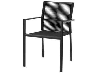 Source Outdoor Furniture Avalon Aluminum Rope Dining Arm Chair SCSF3304163TXBBLK