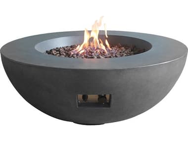 Source Outdoor Furniture Elements Gray 42'' Wide Concrete Round Fire Pit Table - Propane SCSF6202695