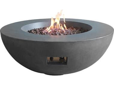 Source Outdoor Furniture Elements Concrete Dark Gray 42'' Wide Round Natural Gas Fire Pit SCSF6202695N