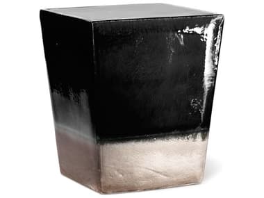 Seasonal Living Two Glaze Gloss Black and Metallic Ceramic Square Cube (Price Includes 2) SEA308FT228P2BM