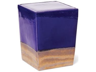 Seasonal Living Two Glaze Navy Blue and Metallic Ceramic Square Cube (Price Includes 2) SEA308FT228P2NBM