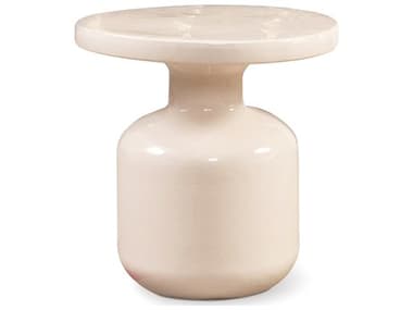 Seasonal Living Bottle Creamy White Ceramic 19'' Round Accent Table SEA308FT355P2W