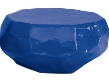 Seasonal Living Geo Navy Blue Ceramic 38'' Round Coffee Table SEA308FT358P2NB