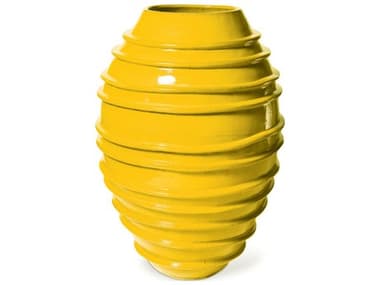 Seasonal Living Ceramic Yellow Helter Skelter Vase SEA308GU223P2Y