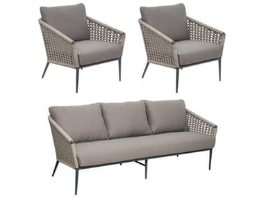 Seasonal Living Archipelago Dark Gray Aluminum Antilles Furniture Group Set (Price Includes 3) SEA620FT019P2DGTG