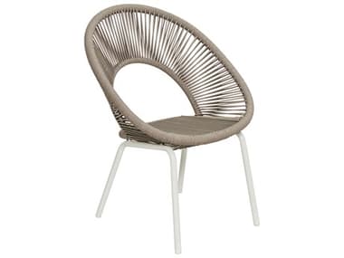 Seasonal Living Archipelago Coconut White Aluminum Ionian Dining Chair Set (Price Includes 2) SEA620FT025P2CWT