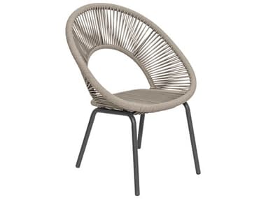 Seasonal Living Archipelago Dark Gray Aluminum Ionian Dining Chair Set (Price Includes 2) SEA620FT025P2DGT