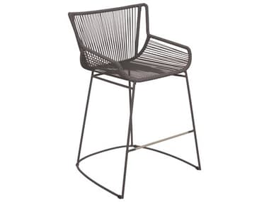 Seasonal Living Archipelago Dark Gray Aluminum Dane Counter Chair Set in Dark Pebble Weave (Price Includes 2) SEA620FT061P2DGP