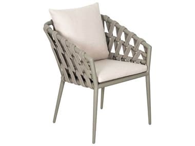 Seasonal Living Archipelago Light Gray/Cardamom Taupe Aluminum Weave Andaman Dining Arm Chair Set of Two SEA620FT064P2DG