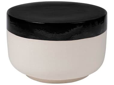 Seasonal Living Provenance Ceramic Jet Gloss/Sand Matte Serenity Grazed 20'' Round Side Table SEAC3080152135