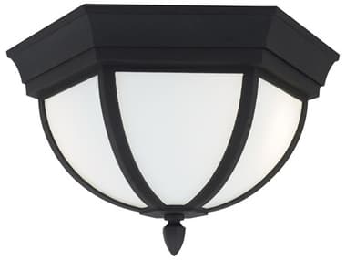 Sea Gull Lighting Wynfield Black 2-light Outdoor Ceiling Light SGL7913612