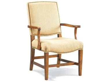 Sherrill Occasional Casual Solid Wood Brown Fabric Upholstered Arm Dining Chair SHO303001