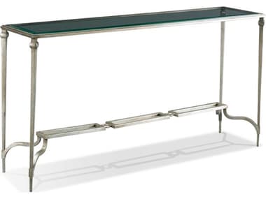 Sherrill Occasional Masterpiece Infinity Chainlink 60" Rectangular Glass Platinum Console Table SHO964853