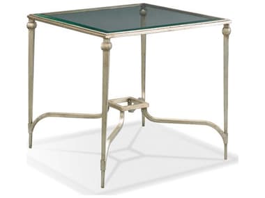 Sherrill Occasional Masterpiece Infinity Chainlink 27" Square Glass Platinum Side Table SHO964854